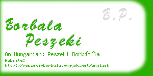 borbala peszeki business card